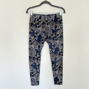 SOFT SURROUNDINGS Women's Petite PXS Blue Floral Print Ankle Leggings